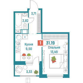 Квартира 31,2 м², 1-комнатная - изображение 1