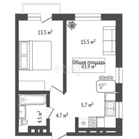 Квартира 43,9 м², 1-комнатная - изображение 2