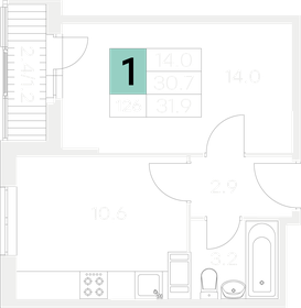 31,6 м², 1-комнатная квартира 4 442 960 ₽ - изображение 36