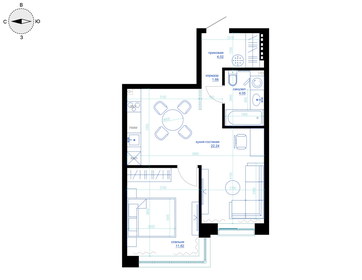 45,5 м², 1-комнатная квартира 7 283 200 ₽ - изображение 14