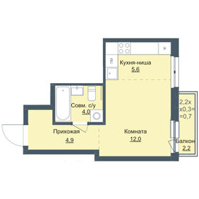 Квартира 27,2 м², студия - изображение 1