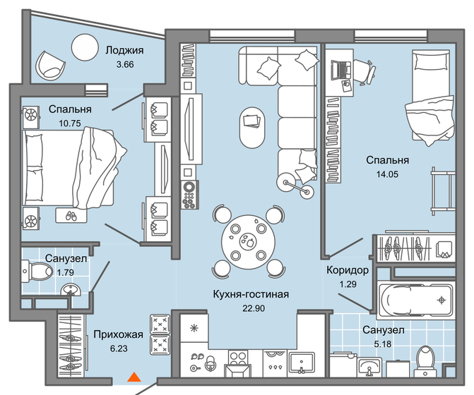 64 м², 3-комнатная квартира 5 716 986 ₽ - изображение 19