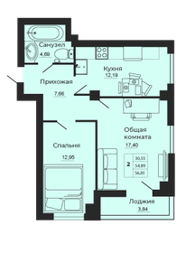54 м², 2-комнатная квартира 4 000 000 ₽ - изображение 66