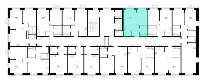 32,3 м², 1-комнатная квартира 6 600 000 ₽ - изображение 104