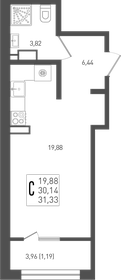 Квартира 31,3 м², студия - изображение 1