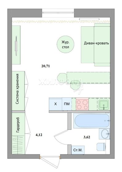 28,2 м², квартира-студия 3 400 000 ₽ - изображение 1