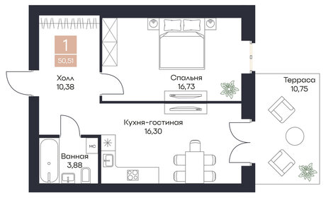 53,5 м², 2-комнатная квартира 6 147 000 ₽ - изображение 107