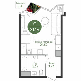 29,3 м², квартира-студия 10 403 453 ₽ - изображение 79