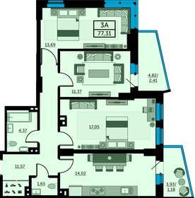 76,6 м², 3-комнатная квартира 9 809 920 ₽ - изображение 14