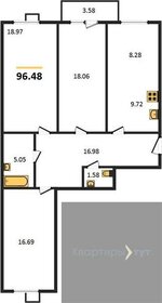 Квартира 96,5 м², 3-комнатная - изображение 1