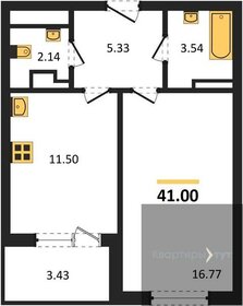 Квартира 41 м², 1-комнатная - изображение 1