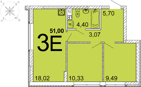 49,5 м², 2-комнатная квартира 6 450 000 ₽ - изображение 46