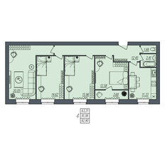 Квартира 92,9 м², 4-комнатная - изображение 3
