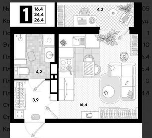 23,3 м², 1-комнатная квартира 3 200 000 ₽ - изображение 58