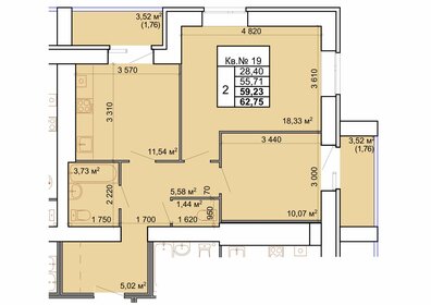 61,1 м², 2-комнатная квартира 6 167 060 ₽ - изображение 10