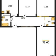 Квартира 75,6 м², 3-комнатная - изображение 2