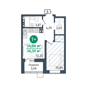 37 м², 1-комнатная квартира 4 600 000 ₽ - изображение 85