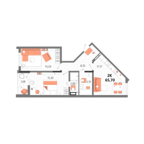 66,3 м², 3-комнатная квартира 11 354 300 ₽ - изображение 58