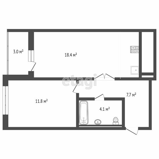 33,1 м², квартира-студия 5 240 000 ₽ - изображение 1