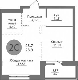 54,3 м², 2-комнатная квартира 5 250 000 ₽ - изображение 32