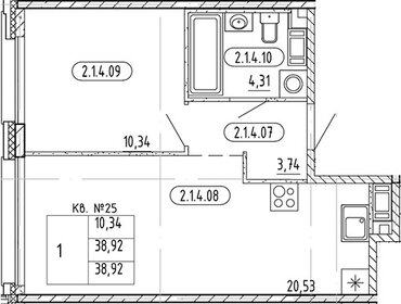 Квартира 38,9 м², 1-комнатная - изображение 1