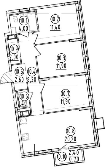 74,3 м², 3-комнатная квартира 12 840 000 ₽ - изображение 1