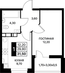31,3 м², 1-комнатная квартира 4 428 950 ₽ - изображение 60