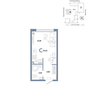 23 м², квартира-студия 4 800 000 ₽ - изображение 39