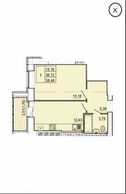 Квартира 38,5 м², 1-комнатная - изображение 1