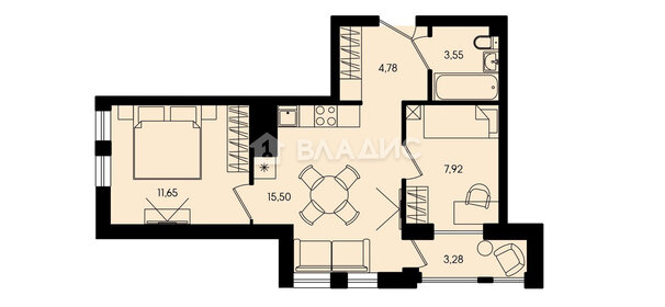 Квартира 47 м², 2-комнатная - изображение 1