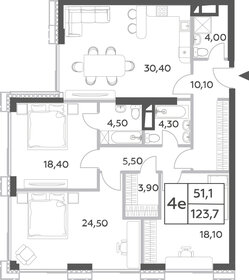 Квартира 123,7 м², 4-комнатная - изображение 1