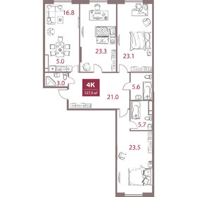 186,5 м², 4-комнатная квартира 134 900 000 ₽ - изображение 123