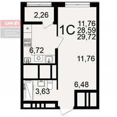 Квартира 30 м², 1-комнатная - изображение 2