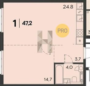 Квартира 47,2 м², 1-комнатная - изображение 1