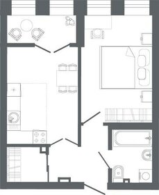 Квартира 43,1 м², 1-комнатная - изображение 1