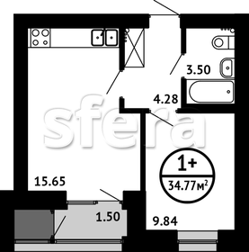 Квартира 34,8 м², 1-комнатная - изображение 1