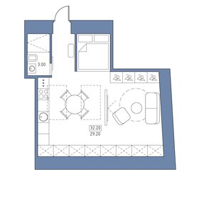 Квартира 32,2 м², 1-комнатная - изображение 1