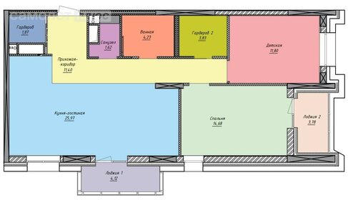 Квартира 83,3 м², 3-комнатная - изображение 3