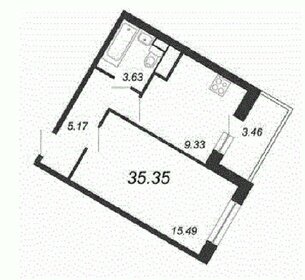 Квартира 35,3 м², 1-комнатная - изображение 1