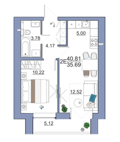 39,9 м², 2-комнатная квартира 3 988 030 ₽ - изображение 28