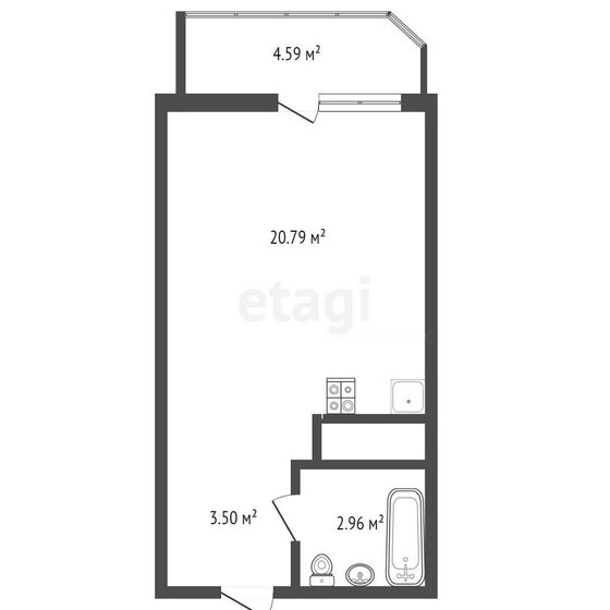 28,9 м², квартира-студия 3 650 000 ₽ - изображение 11