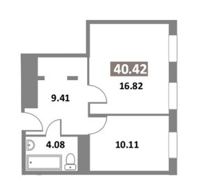 Квартира 40,4 м², 1-комнатные - изображение 1