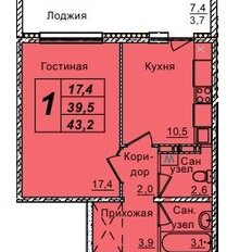 Квартира 43,2 м², 1-комнатная - изображение 2