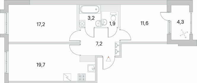 97,1 м², 2-комнатная квартира 16 992 500 ₽ - изображение 115