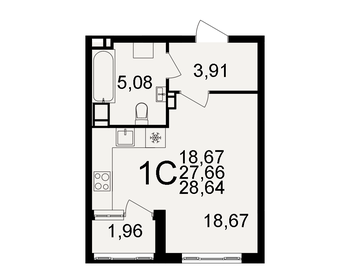 28,3 м², квартира-студия 3 000 000 ₽ - изображение 46