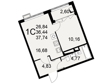 37,3 м², 1-комнатная квартира 5 800 000 ₽ - изображение 37