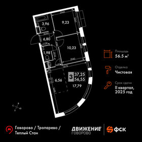 Квартира 56,6 м², 3-комнатные - изображение 1