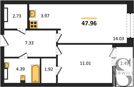 47 м², 1-комнатная квартира 4 750 000 ₽ - изображение 38