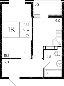 37,1 м², 1-комнатная квартира 4 396 350 ₽ - изображение 18