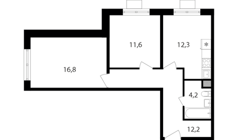 Квартира 57,1 м², 2-комнатная - изображение 1